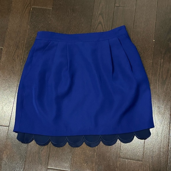 ⚡️2/$25⚡️Club Monaco Royal Blue Mini Skirt Scalloped Detail Size 2 Parisian Chic - Picture 7 of 11